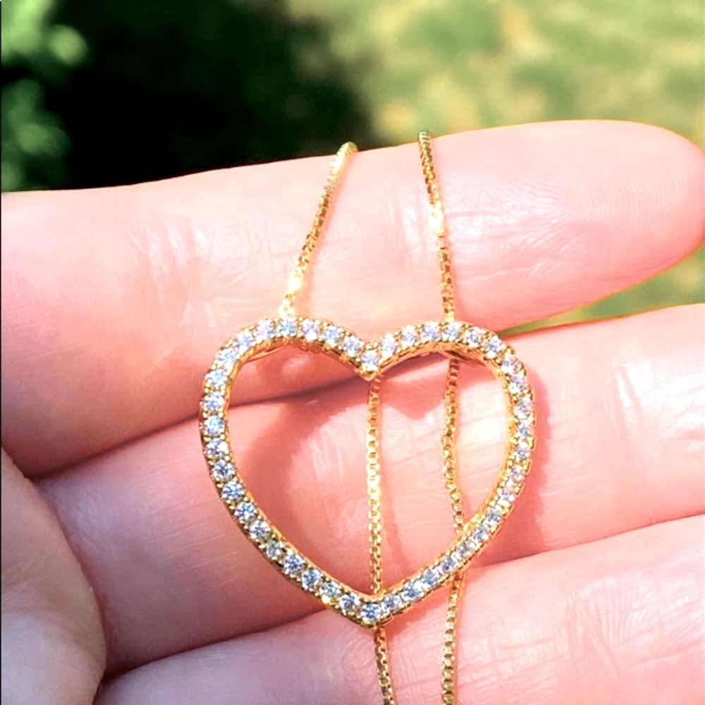 Open Heart Cubic Zirconia Necklace